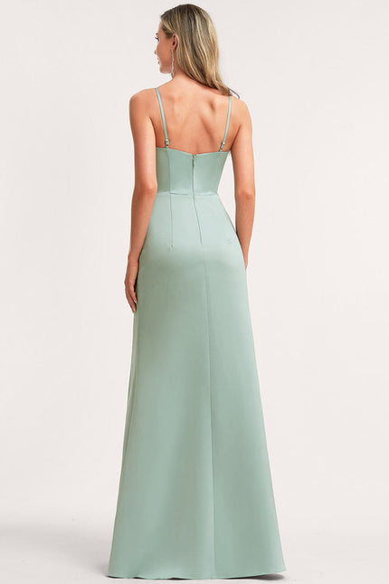 Robe Cérémonie Satin Vert Deau - gallery 4