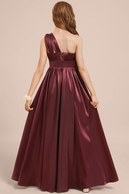 Robe Cérémonie Satin Bordeaux Élégante - gallery 3