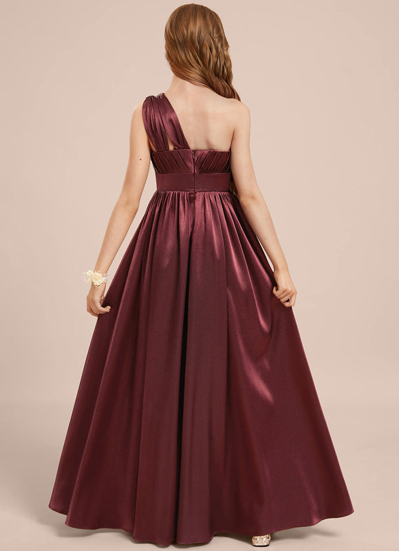Robe Cérémonie Satin Bordeaux Élégante - gallery 3