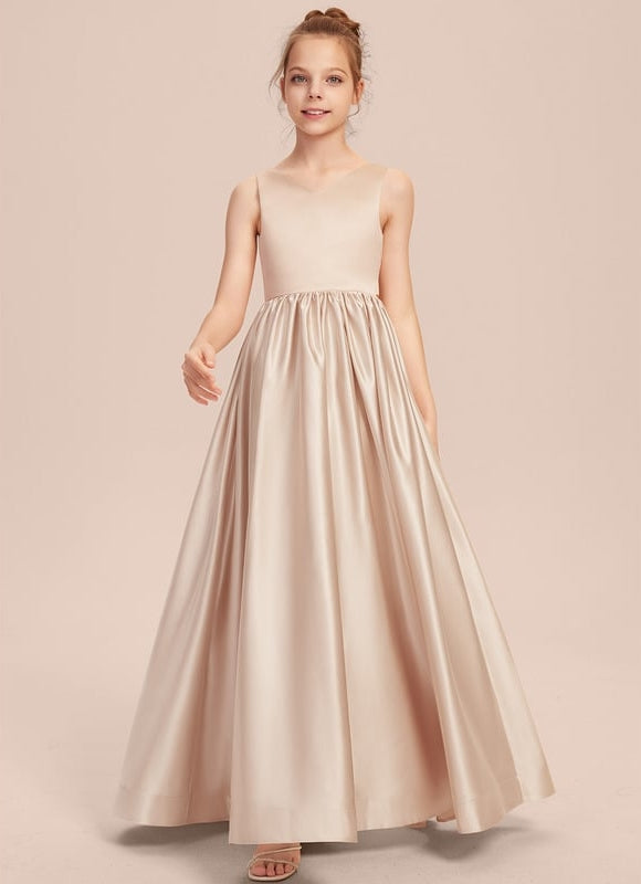 Robe Cérémonie Satin Longue Junior
