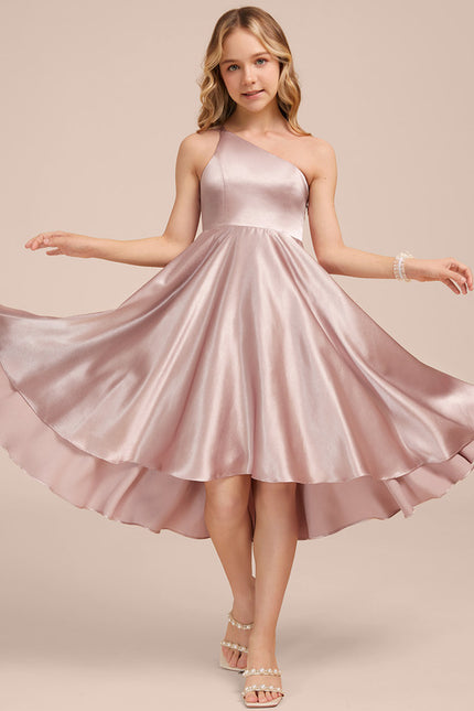 Robe Cérémonie Satin Rose Élégante - gallery 4