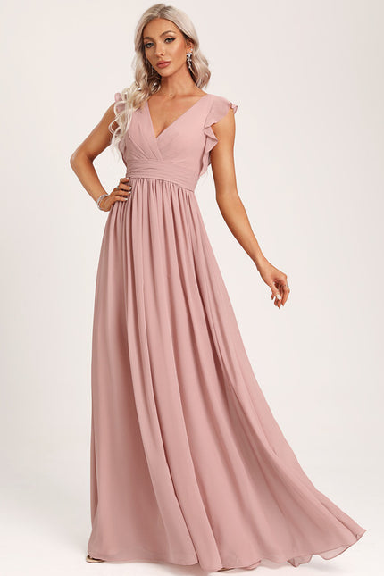 Robe Cérémonie Longue Volants Rose - gallery 5