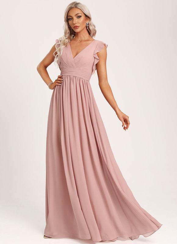 Robe Cérémonie Longue Volants Rose - gallery 5