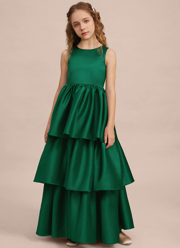 Robe Cérémonie Satin Vert Émeraude - gallery 3