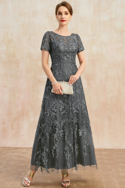 Robe Cérémonie Longue Violette Brodée