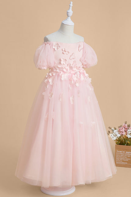 Robe Cérémonie Tulle Florale Rose - gallery 1