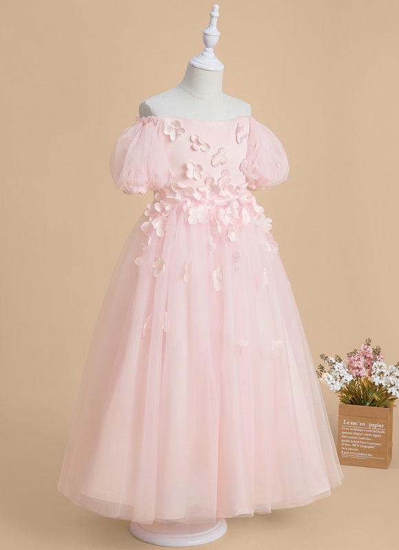 Robe Cérémonie Tulle Florale Rose - gallery 1