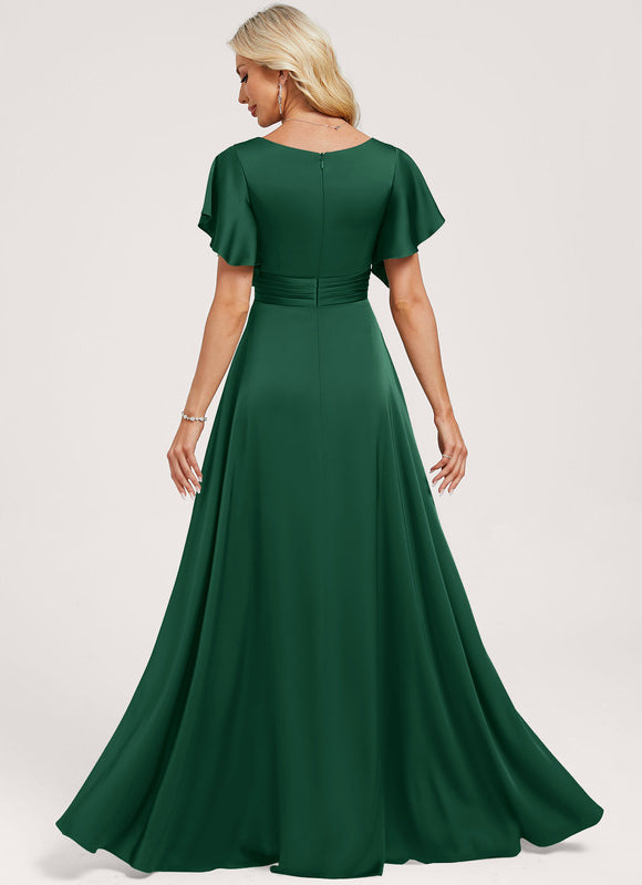 Robe Cérémonie Émeraude Satinée - gallery 1