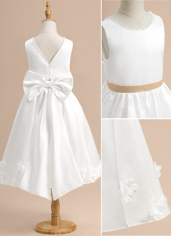 Robe Cérémonie Enfant Satinée Élégante