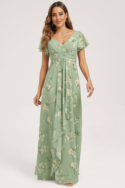 Robe Cérémonie Longue Volants Rose - gallery 1