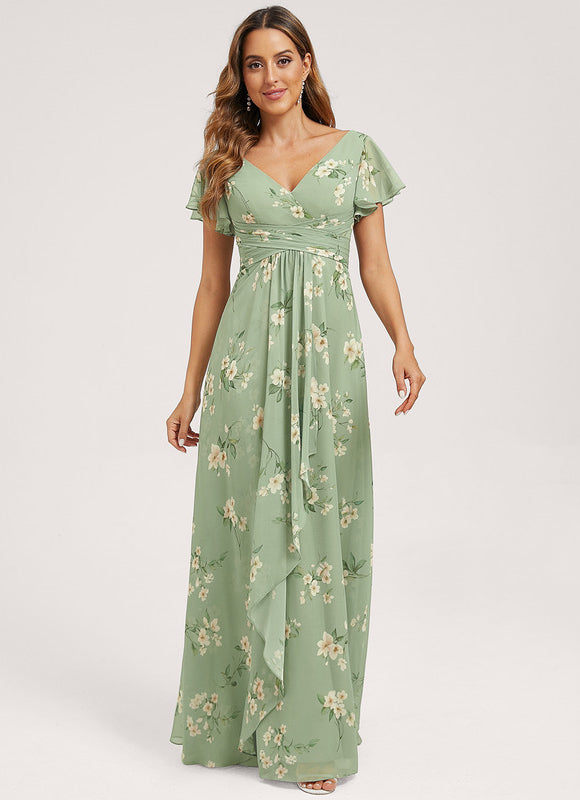 Robe Cérémonie Longue Volants Rose - gallery 1