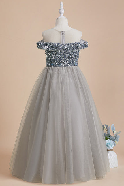 Robe Cérémonie Tulle Argenté - gallery 1