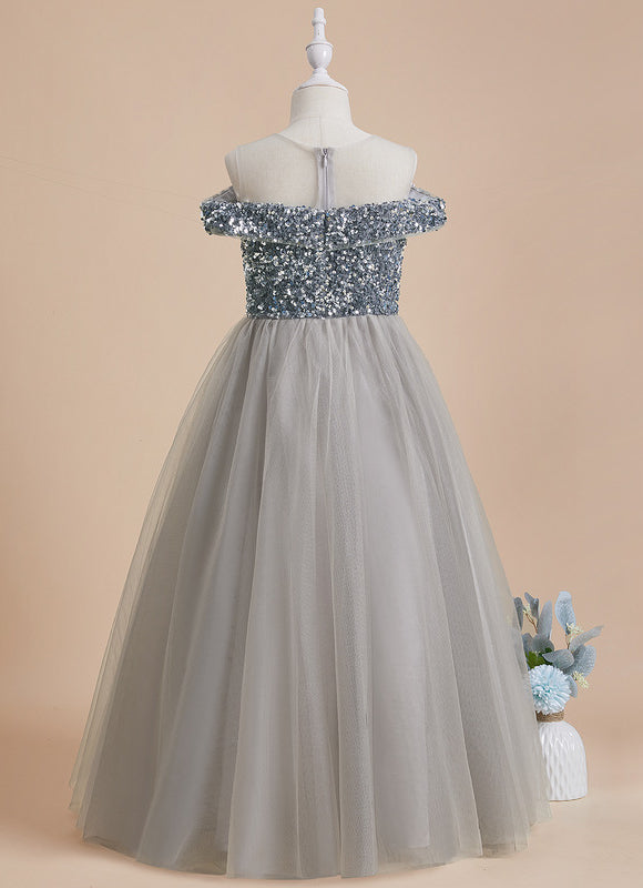 Robe Cérémonie Tulle Argenté - gallery 1