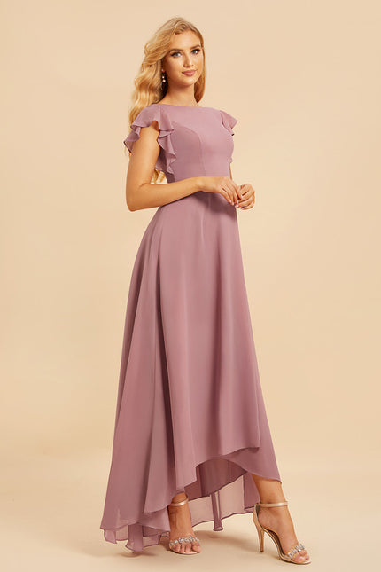 Robe Cérémonie Col Rond Volantée