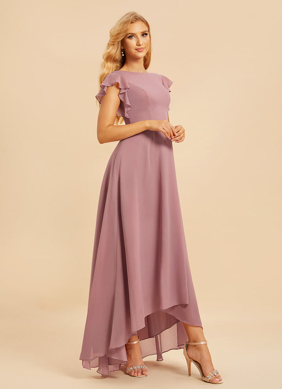 Robe Cérémonie Col Rond Volantée