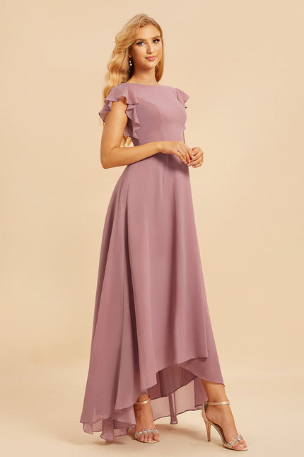 Robe Cérémonie Col Rond Volantée