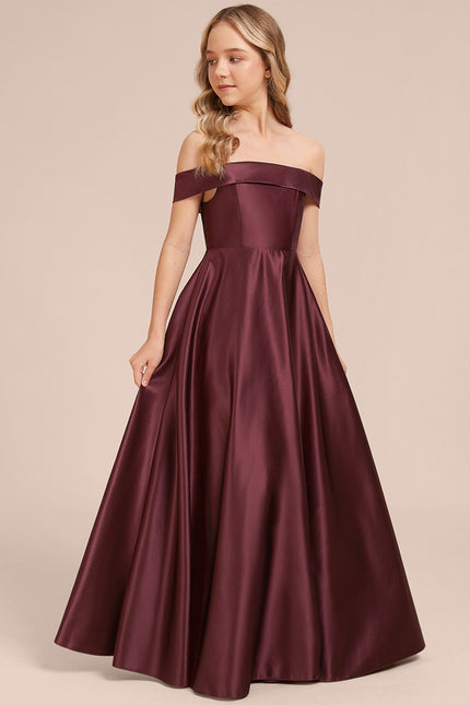 Robe Cérémonie Satin Bordeaux - gallery 2