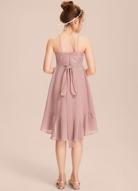 Robe Cérémonie Volants Rose Pâle - gallery 5