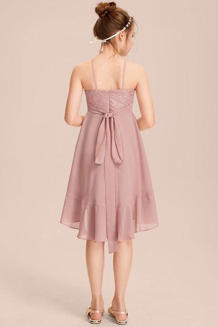 Robe Cérémonie Volants Rose Pâle - gallery 5