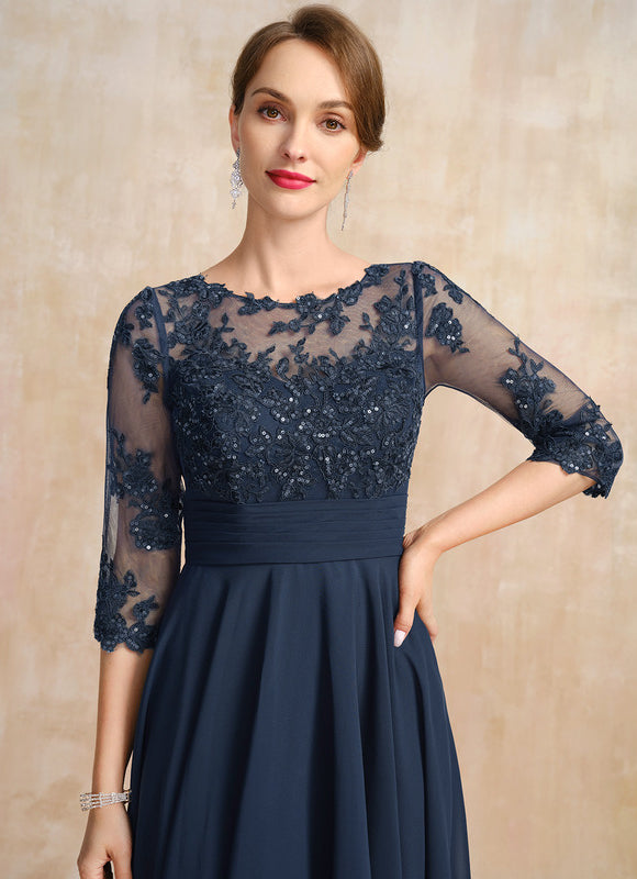 Robe Cérémonie En Dentelle Marine - gallery 1