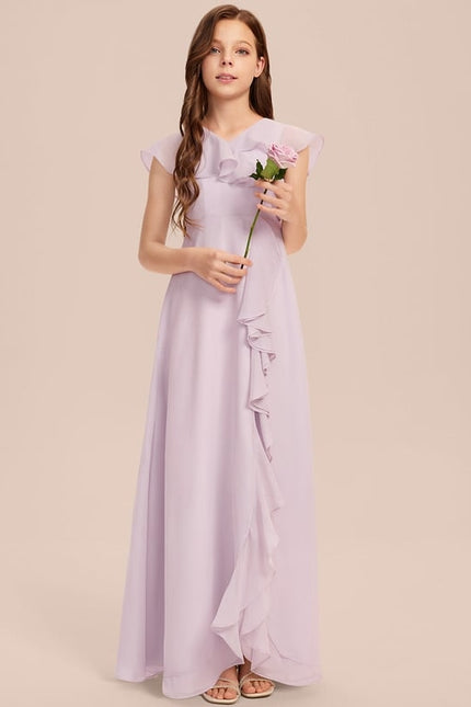 Robe Cérémonie Mousseline Bleu Pastel