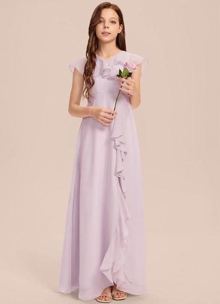 Robe Cérémonie Mousseline Bleu Pastel
