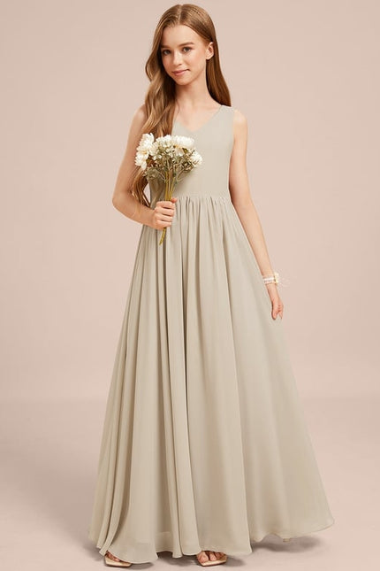 Robe Cérémonie Demoiselle Dhonneur Beige - gallery 5