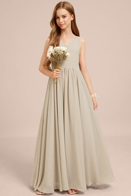 Robe Cérémonie Demoiselle Dhonneur Beige - gallery 5