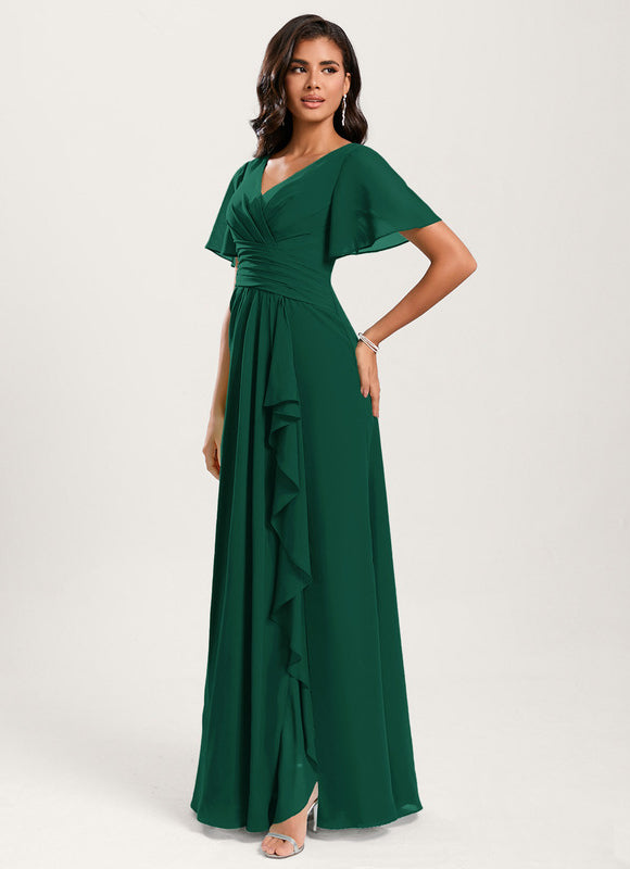 Robe Cérémonie Longue Volants Rose - gallery 3