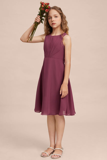 Robe Cérémonie Mousseline Marine Ajustée - gallery 7