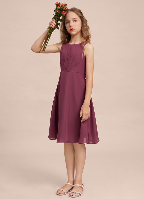 Robe Cérémonie Mousseline Marine Ajustée - gallery 7