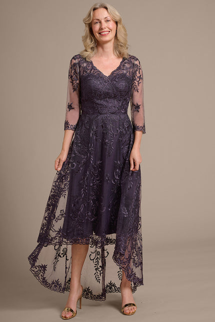 Robe Cérémonie Dentelle Violette - gallery 1
