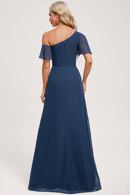 Robe Cérémonie Asymétrique Marine - gallery 4