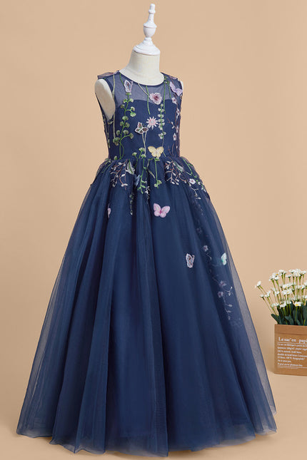 Robe Cérémonie Tulle Navy Floral - gallery 3