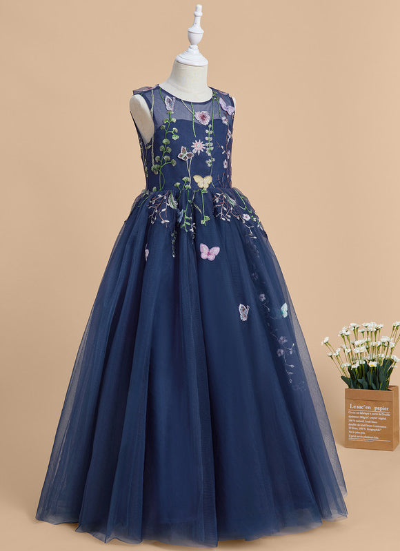 Robe Cérémonie Tulle Navy Floral - gallery 3
