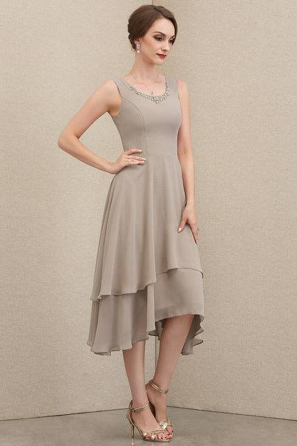 Robe Cérémonie Mousseline Taupe - gallery 5