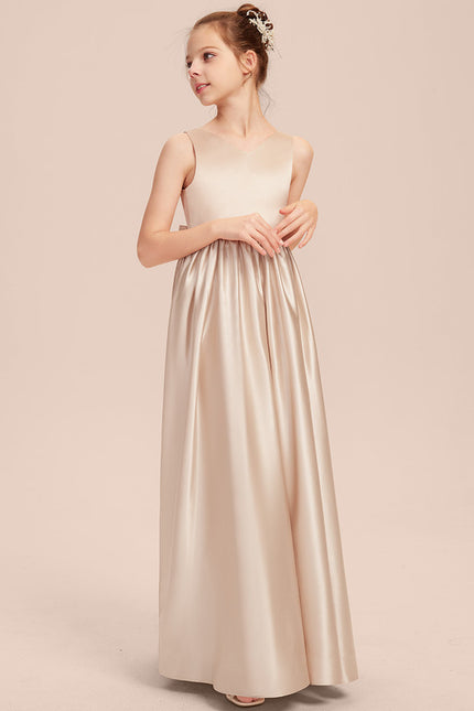 Robe Cérémonie Satin Longue Junior - gallery 1