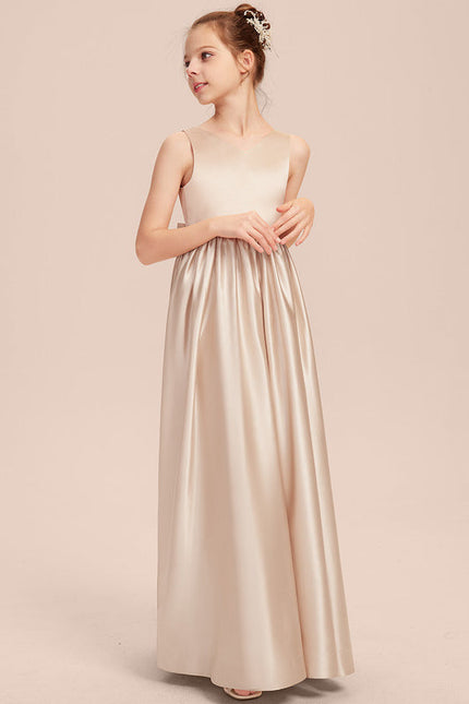 Robe Cérémonie Satin Longue Junior - gallery 1
