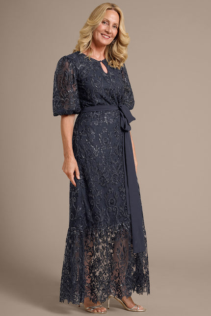 Robe Cérémonie Dentelle Gris Perle - gallery 2