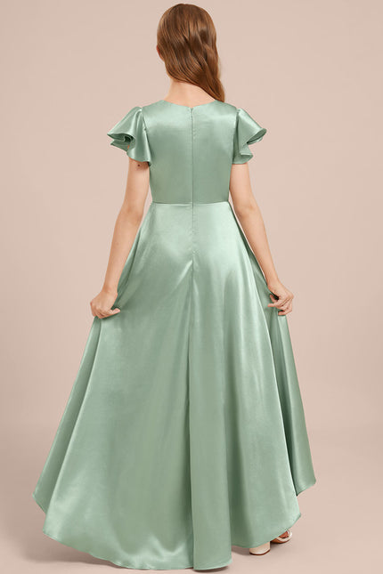 Robe Cérémonie Satin Bleu Ciel - gallery 4