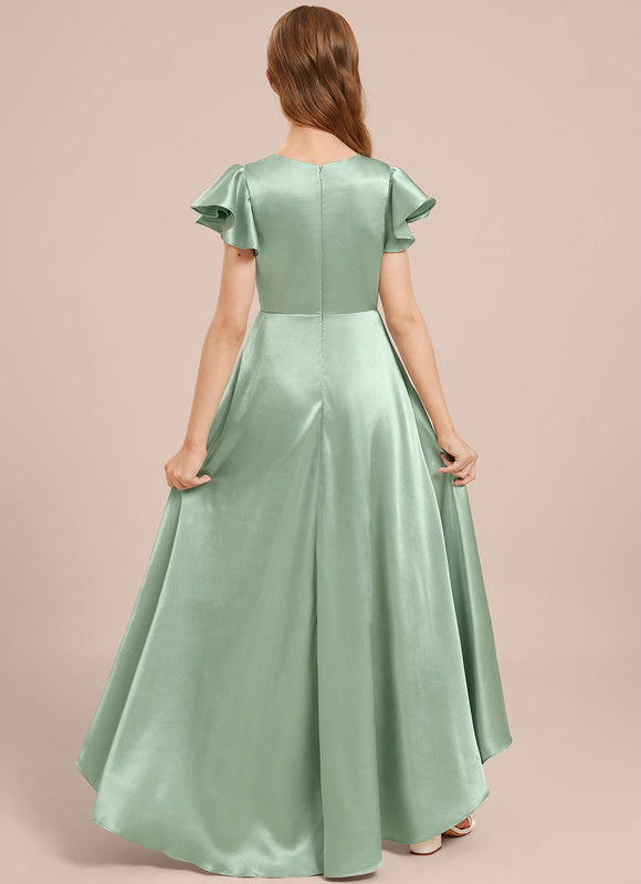 Robe Cérémonie Satin Bleu Ciel - gallery 4