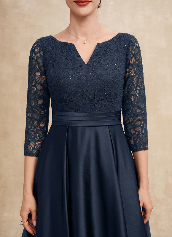 Robe Cérémonie Bleu Marine Satinée - gallery 5