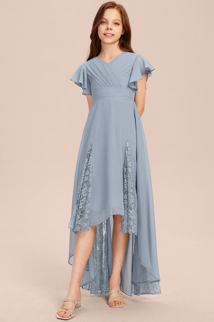 Robe Cérémonie Dentelle Col V Blanc - gallery 6