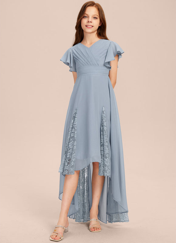 Robe Cérémonie Dentelle Col V Blanc - gallery 6