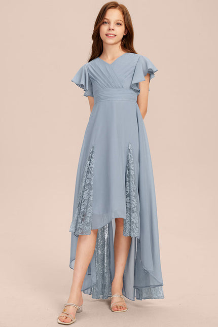 Robe Cérémonie Dentelle Col V Blanc - gallery 6