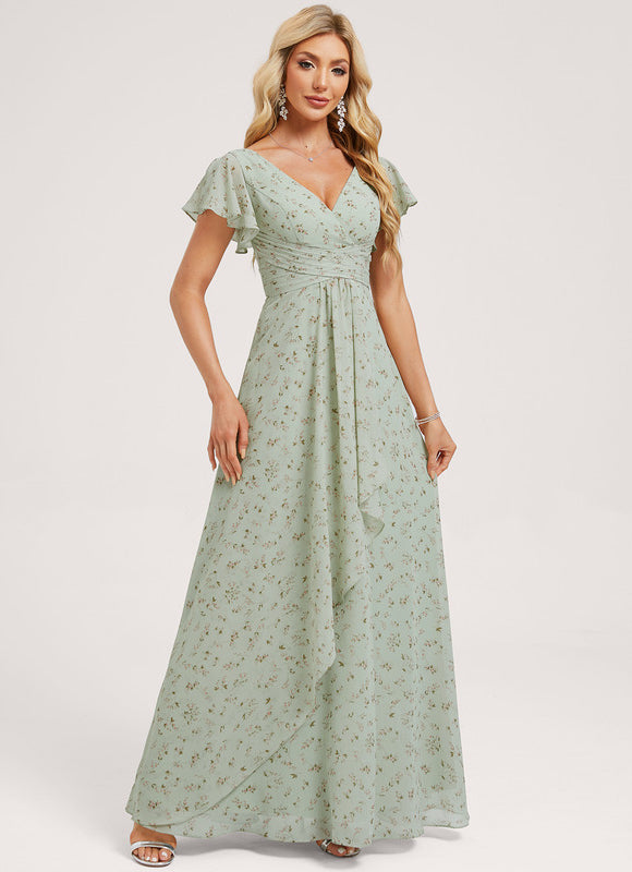 Robe Cérémonie Longue Volants Rose - gallery 2