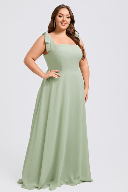 Robe Cérémonie Mousseline Verte - gallery 7