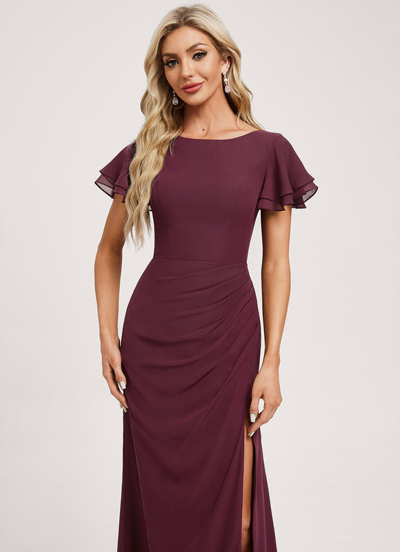 Robe Cérémonie Col Bateau Fendue - gallery 1