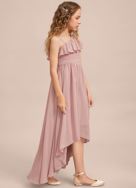 Robe Cérémonie Asymétrique Rose Doux
