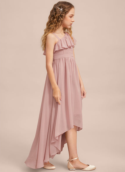 Robe Cérémonie Asymétrique Rose Doux